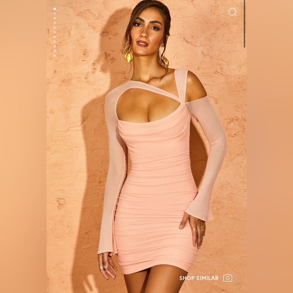 NWT Oh Polly Asymmetric Cut Out Mini Dress in Blush